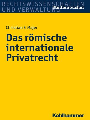 cover image of Das römische internationale Privatrecht
